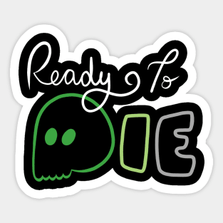 Ready To Die Emo Skull (Aromantic/Agender Colors) Sticker